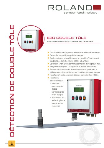 e20 double tôle -  Systeme par contact d‘une seule sonde