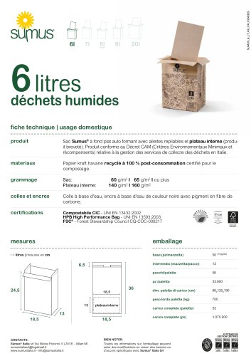 6 litres déchets humides