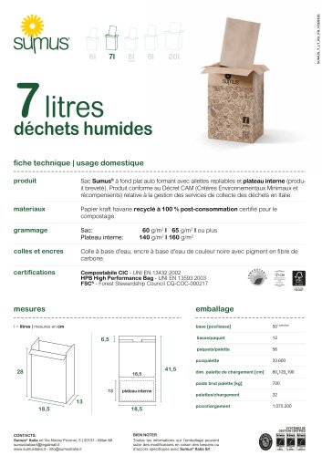 7 litres déchets humides