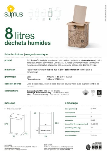 8 litres déchets humides