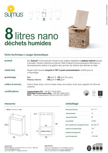 8 litres nano déchets humides