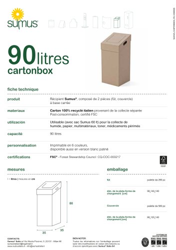 90 litres cartonbox