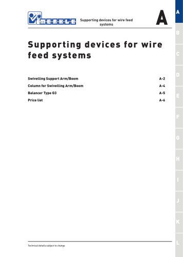 Supporting devices for wire feed systems