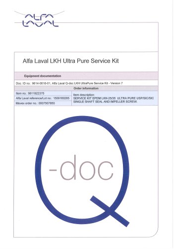 Alfa Laval LKH Ultra Pure Service Kit