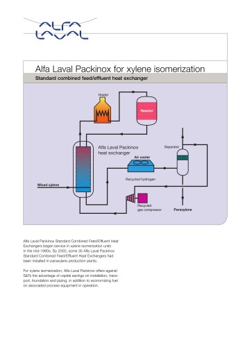 Alfa Laval Packinox for xylene isomerization