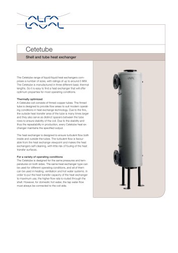 Cetetube - Shell and tube heat exchanger