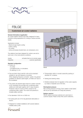 FBLGE - Customized air-cooled radiators