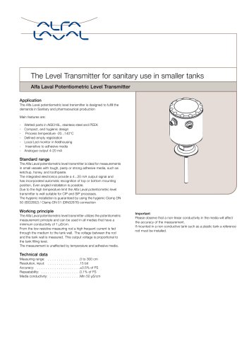  Potentiometric level transmitter  