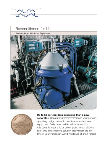 Reconditioned Alfa Laval separators