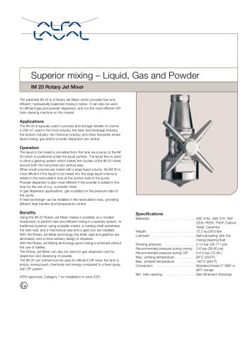  Rotary jet mixer IM20 
