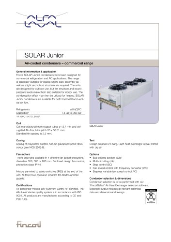 Solar Junior - Air-cooled condensers – commercial range