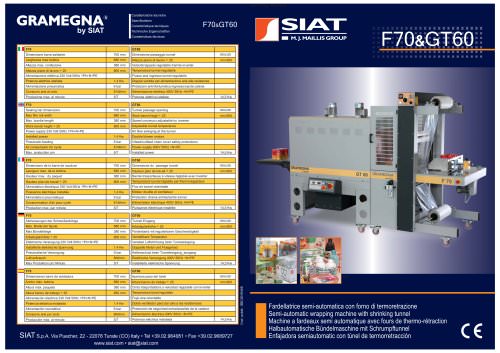 SEMI-AUTOMATIC SLEEVE WRAPPING MACHINE F70 & GT60