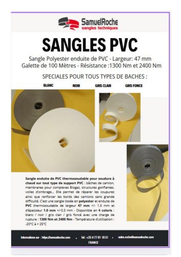 PVC Webbings/Sangles PVC/PVC Gurtbänder