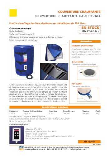 Couverture chauffante calorifug&eacute;e