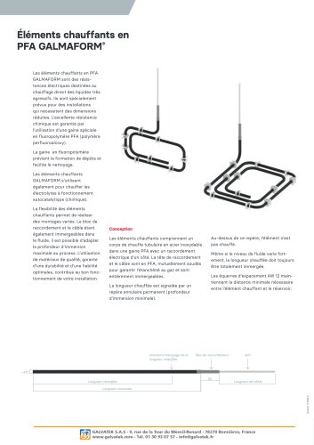 &Eacute;l&eacute;ments chauffants en PFA GALMAFORM&reg;