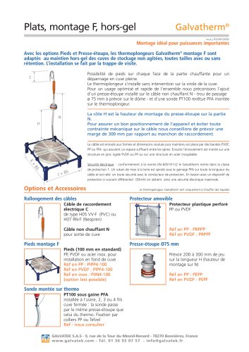 Galvatherm&reg; - Plats, montage F, hors-gel