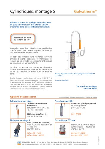 Galvatherm - Thermoplongeur cylindrique - Type S