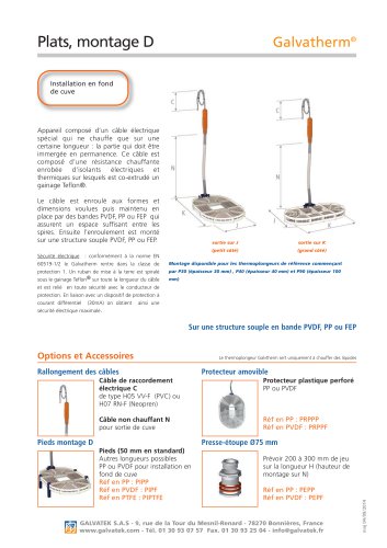 Galvatherm - Thermoplongeur plat - Type D