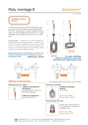 Galvatherm - Thermoplongeur plat - Type B