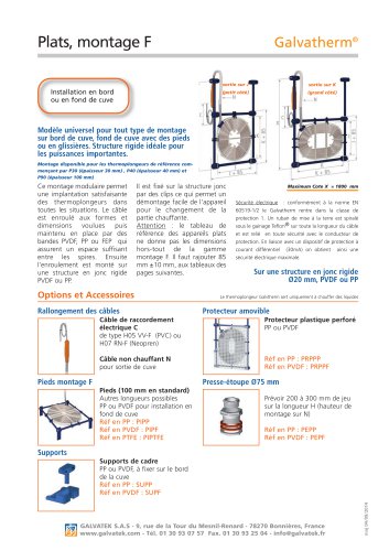 Galvatherm - Thermoplongeur plat - Type F