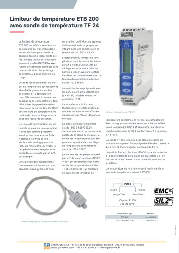 Limiteur de temp&eacute;rature ETB 200