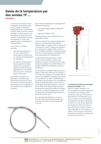 Saisie de la temp&eacute;rature par les sondes TF
