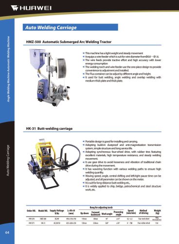 HMZ-500 Automatic Submerged Arc Welding tractor With Wire Feeder