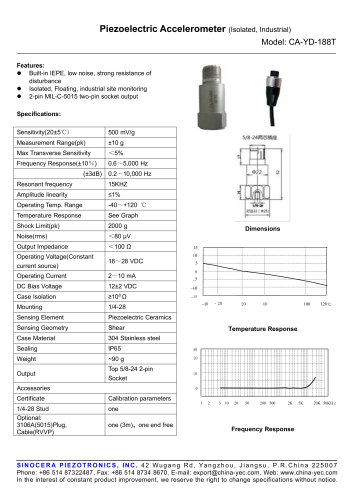 Piezoelectric Accelerometer CA-YD-188T