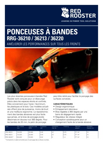 Ponceuses à bandes RRG-36210 / 36213 / 36220