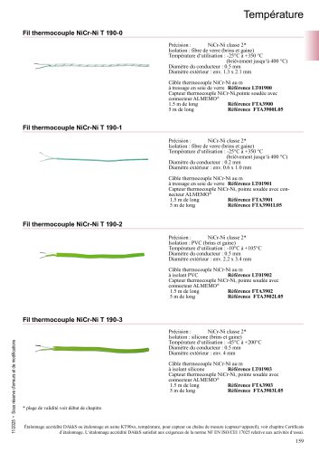 C&acirc;bles pour thermocouples