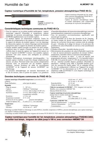 Capteur num&eacute;rique d'humidit&eacute; de l'air FHAD46