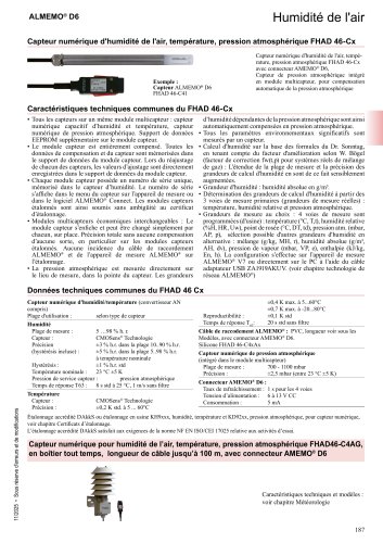 Capteur numérique d'humidité de l'air FHAD46