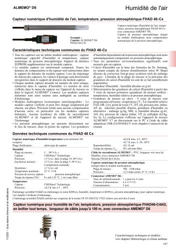 Capteur numérique d'humidité de l'air FHAD46