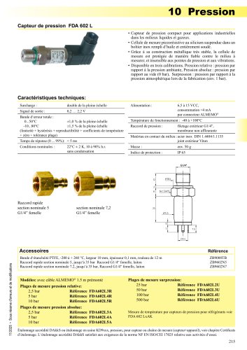 Capteur de pression FDA602L