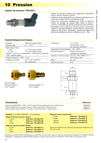 Capteur de pression FDA602L