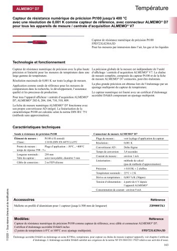 Capteur de r&eacute;sistance num&eacute;rique de pr&eacute;cision Pt100