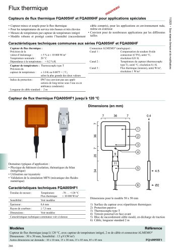 Capteurs de flux thermique pour applications spéciales