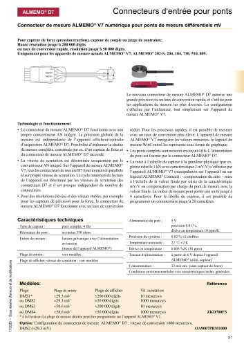 Connecteurs ALMEMO&reg; d&lsquo;entr&eacute;e pour ponts