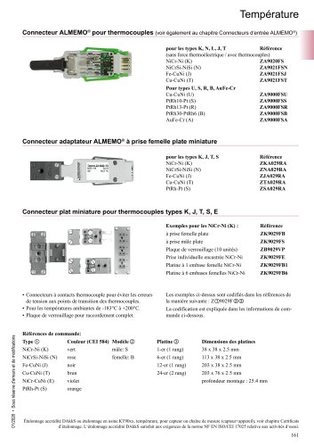 Connecteurs pour thermocouples