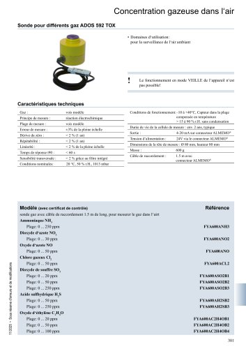 Diff&eacute;rents gaz