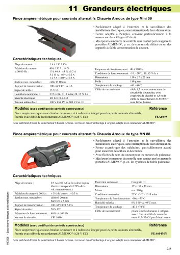 Pince amp&egrave;rem&eacute;trique pour courants alternatifs
