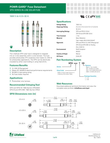 Littelfuse Fuse Solar SPXI Datasheet