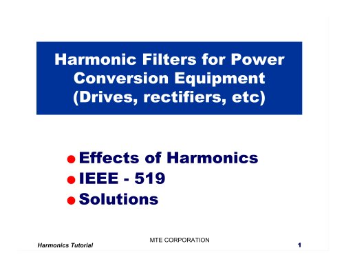 Harmonic Filter Tutorial