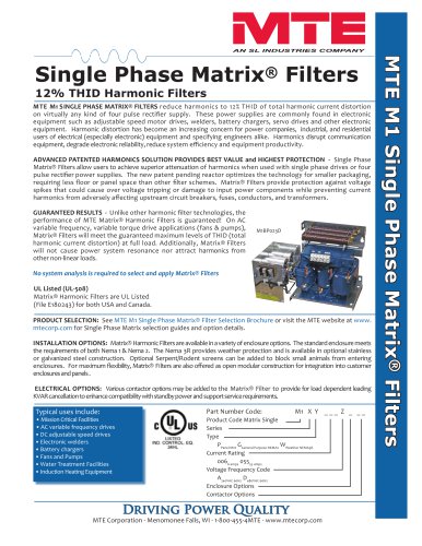 Single Phase Matrix ® Filters