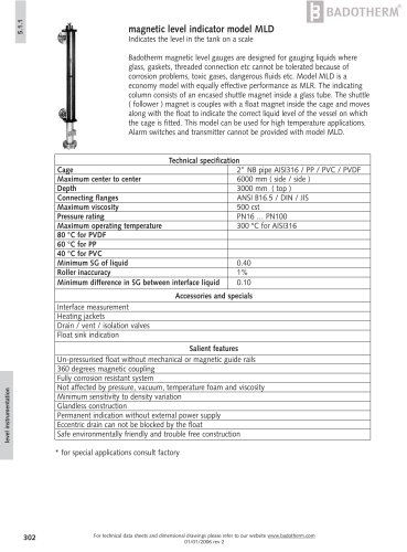 MLD - Magnetic level indicator