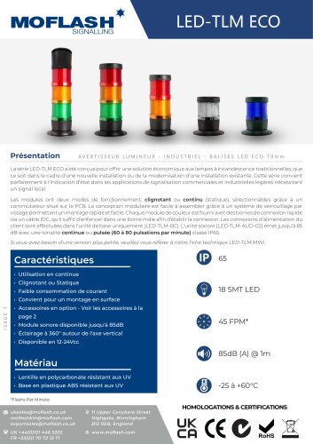 Fiche technique - Feu LED-TLM 70mm