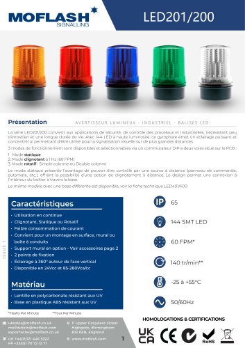 Fiche technique - Feu LED201-200
