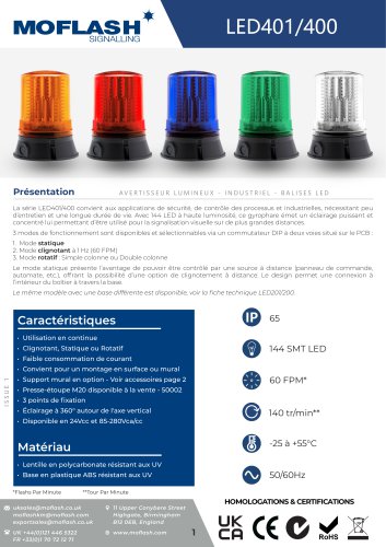 Fiche technique - Feu LED401-400