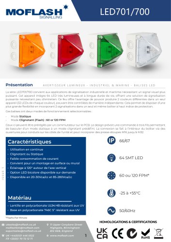 Fiche technique - Feu LED701-700