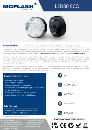 Fiche technique - Feu LED80